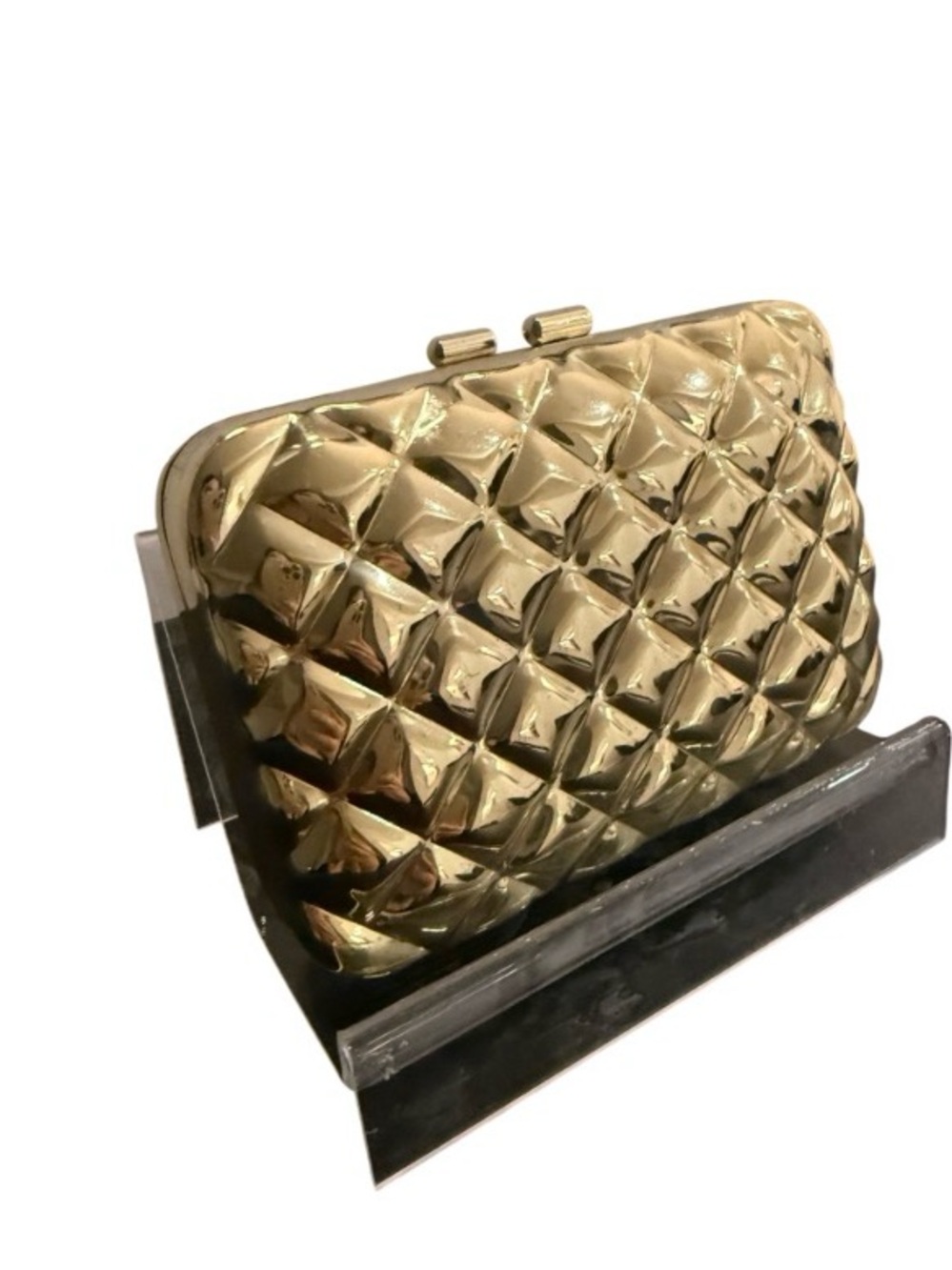 Gold Quilted Evening Clutch